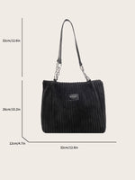 Load image into Gallery viewer, Large-Volume Collage Corduroy Tote Bag Casual Retro Double-Hand Shoulder Bag
