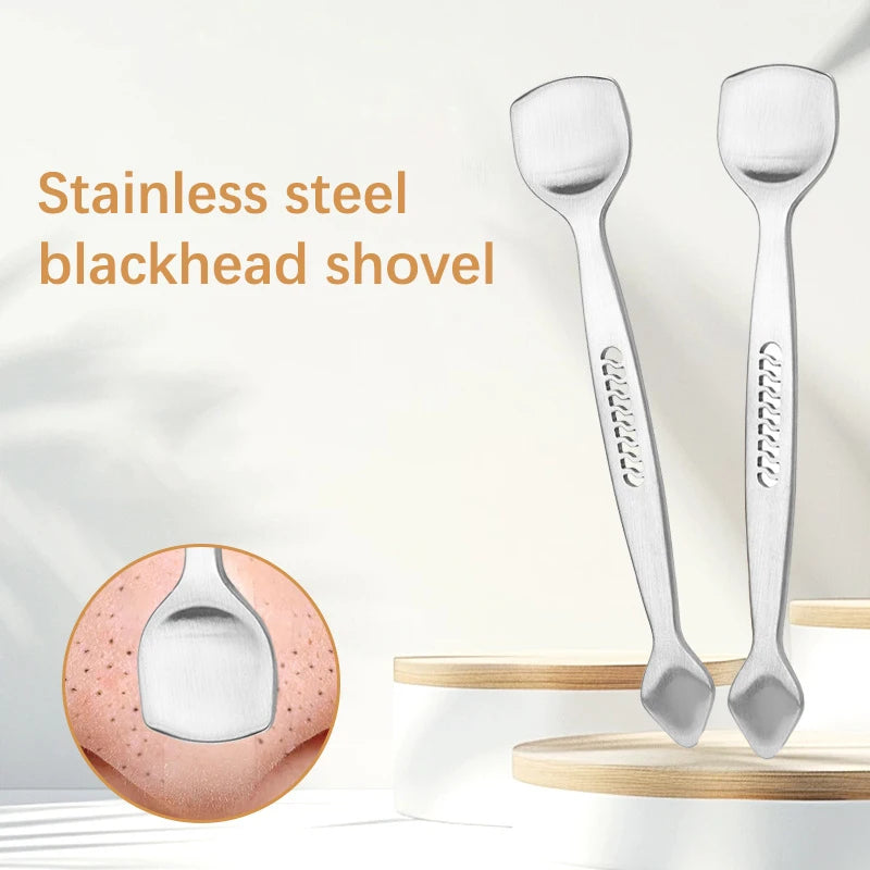 Two-sided Blackhead Remover Spatula Nose Face Blemish Pore Cleaner Stainless Steel Professional Beauty Face Health Salon Tool