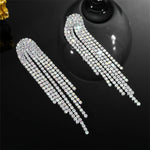 Load image into Gallery viewer, FYUAN Long Tassel Rhinestone Drop Earrings for Women AB Colourful Gold Silver Color Crystal Dangle Earring Party Wedding Jewelry
