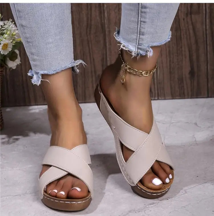 Summer Women Sandals Shoes Retro Walking Shoes Party Ladies Shoes Beach Sandals Woman Soft Female Footwear Women Sandal