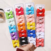 6pcs/10Pcs Kids Solid Color Ribbon Bows Hair Clips for Baby Girls Handmade Bowknot Hairpin Barrettes New Year Hair Accessories
