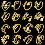 Load image into Gallery viewer, Letdiffery Fashion Custom Name Rings Stainless Steel Adjustable Size Personalized Nameplate Open Rings Jewelry Gift Dropshipping
