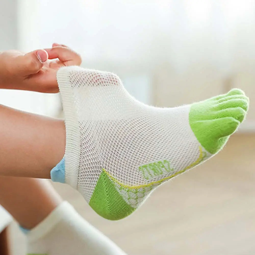 Anti-slip Five Finger Socks Kids Cotton Mesh Breathable Children Accessories Sport Split Toe Hosiery