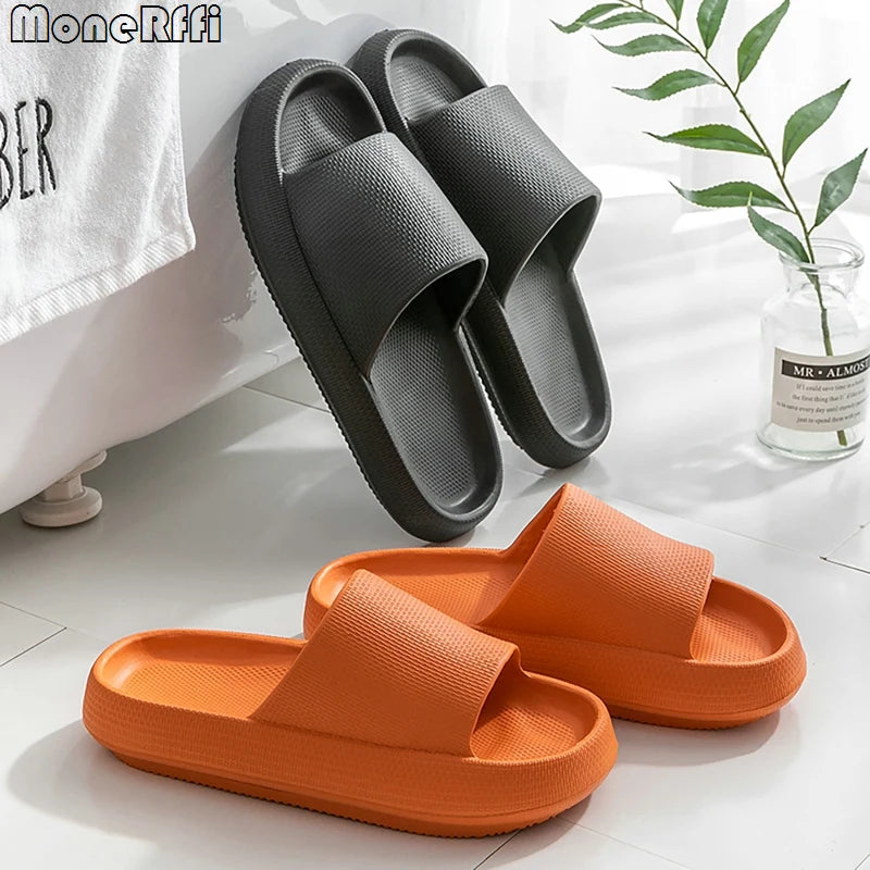 Summer Slippers Men Thick Sole Beach Slides Women Bathroom Anti-Slip Slipper Soft Sandals Fashion Flip-Flops Ultra-Light Shoes