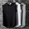 Summer Gym Tank Top Men Hooded Sleeveless Shirt Bodybuilding Top Fashion Hip Pop Vest Sweatshirt Fitness Singlets Man Clothing