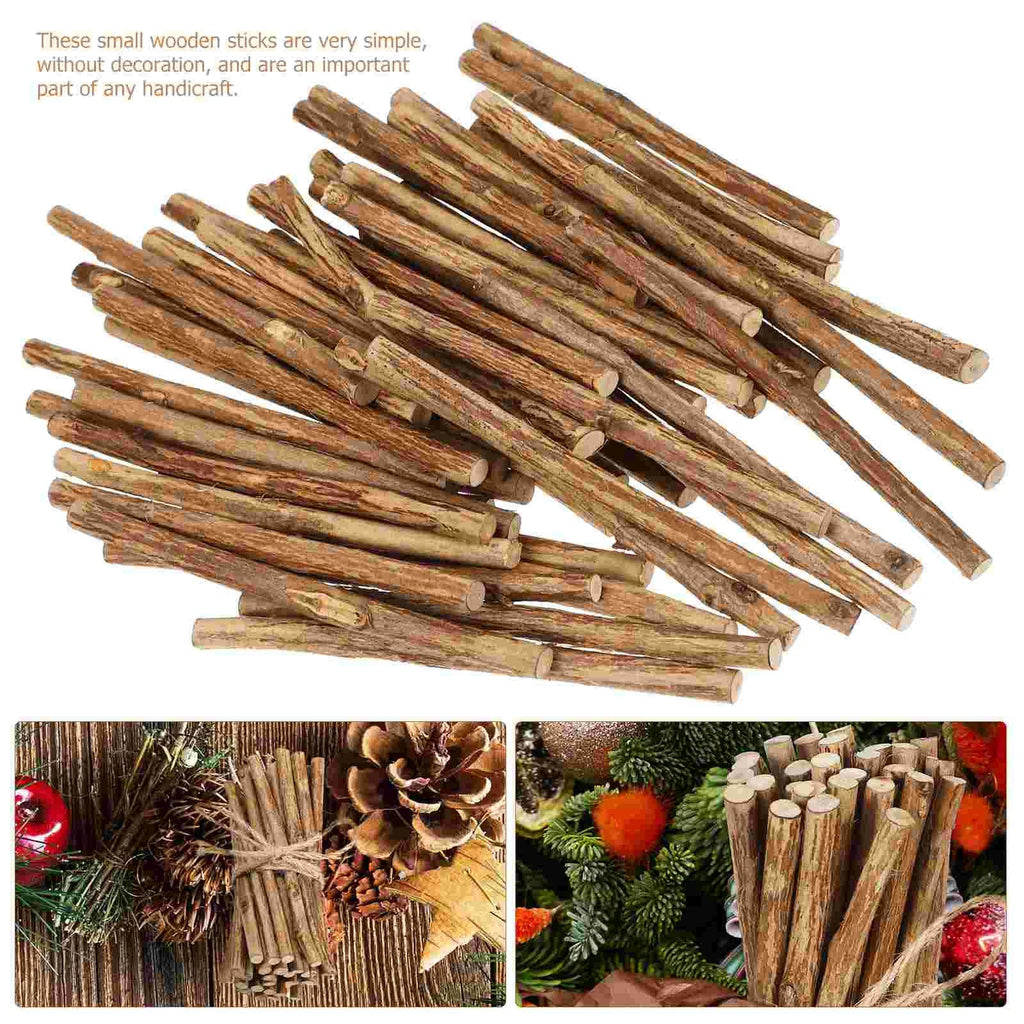 50 Pcs DIY Wooden Stick Natural Sticks Bulk Stickers Mini Long Branches for Crafts Log Decorations Child House Accessories Home