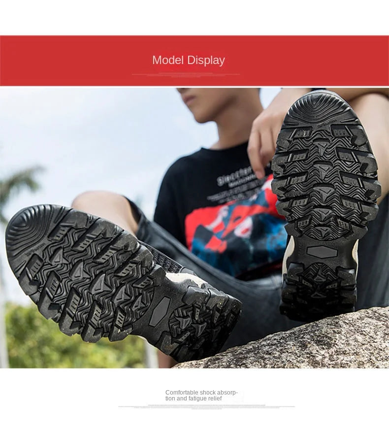 Men Casual Tennis Sneakers Summer Fashion Breathable Mesh Shoes Mens Non-Slip Hiking Shoes Sneaker for Men Climbing Trekking