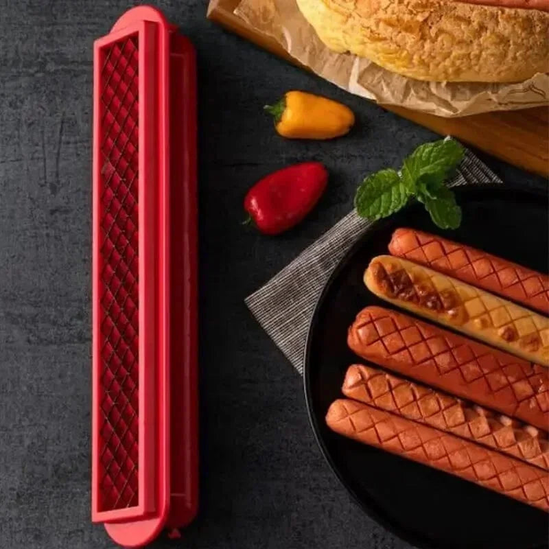 New Design Kitchen Accessories BBQ Stainless Steel Hot Dog Slicing Tools Household Kitchen Supplies Sausage Hot Dog Ham Cutter