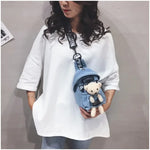 Load image into Gallery viewer, Children Cartoon Bananas Women'S Canvas Crossbody Bag Dames Denim Sport Half Moon Belt Messenger Chest Bags For Women
