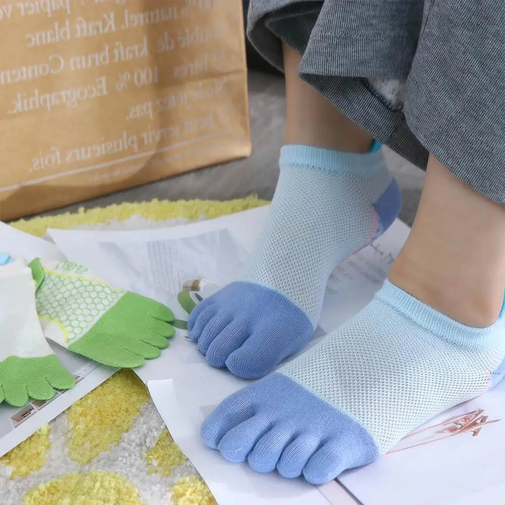 Anti-slip Five Finger Socks Kids Cotton Mesh Breathable Children Accessories Sport Split Toe Hosiery