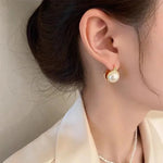 Load image into Gallery viewer, Luxury Pearl Earrings Creative White Half Ball Design Small Simple New Jewelry Earings For Women
