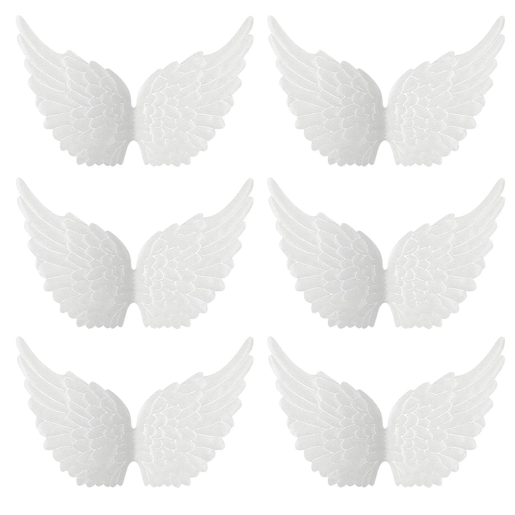 12 Pcs DIY Ornaments Stores Decorations Costume Accessories Angel Wings Party Favor Decors Fabric Home Christmas Plastic Crafts