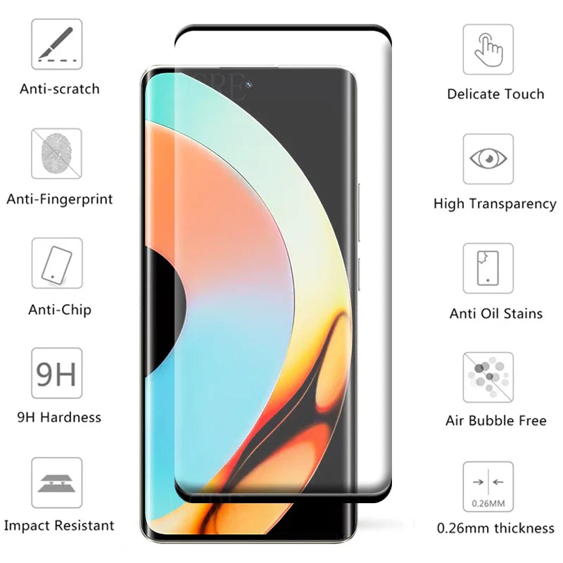 4-in-1 For Realme 10 Pro Plus Glass For OPPO Realme 10 Pro Plus Glass HD 9H Screen Protector For Realme 10 Pro Plus Lens Glass