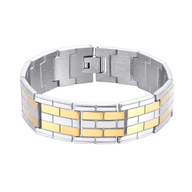 Fashion Stainless Steel Magnet Square Bracelet for Women Men Daily Accessaries Birthday Party Holiday Jewlery Gifts for Friends