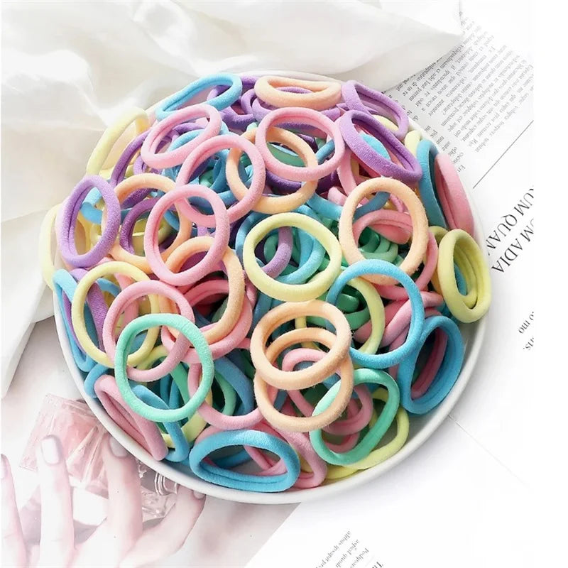 20/100pcs Kids High Elastic Hair Bands Girls Sweets Scrunchie Rubber Band for Children Hair Ties Headband Baby Hair Accessories