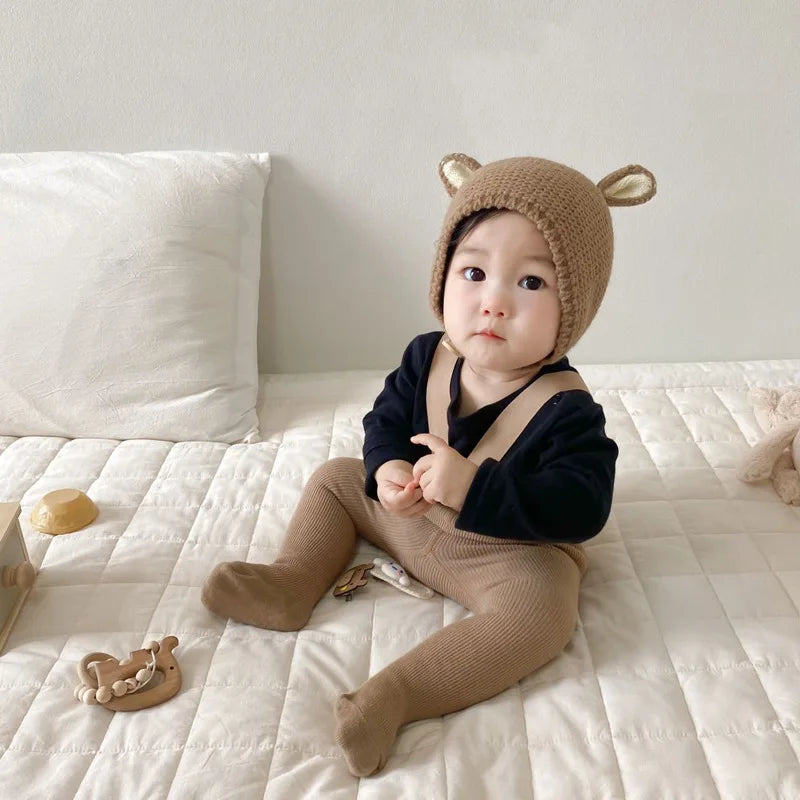 0-2 Years Baby Hat Autumn Winter Ear Rabbit Knitted Kids Hat Baby Girls Baby Boys Cute Wool Hat  Baby Accessories Newborn