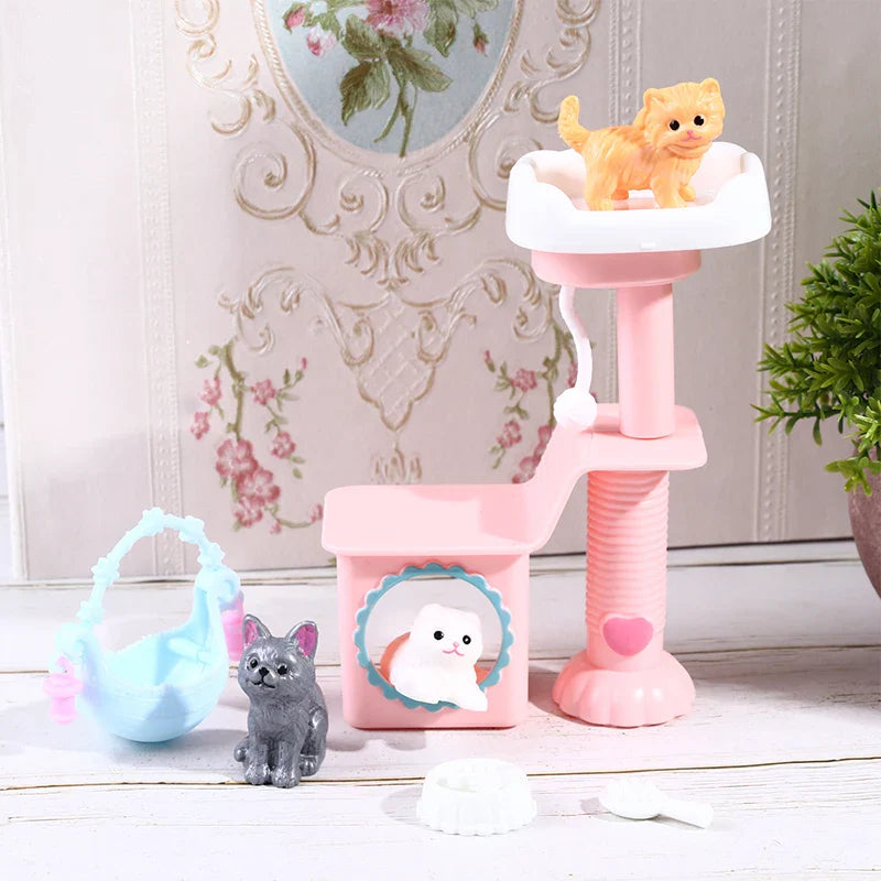 Dollhouse Furniture Cute Kids Toys for Barbies Miniature Accessories Pet House Dogs Medical Treatment DIY Birthday Gift