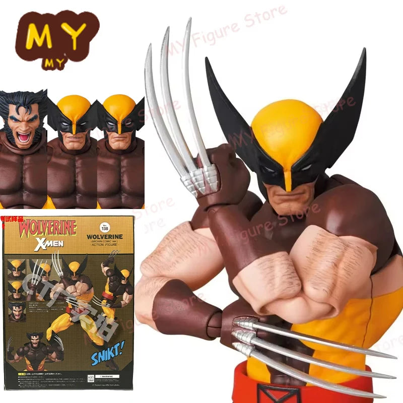 New CT Toys Wolverine Figure Mafex 138 Brown Comic X-Men Action Figure Shf Anime Figurine Ko Model Statue Toys Christmas Gifts