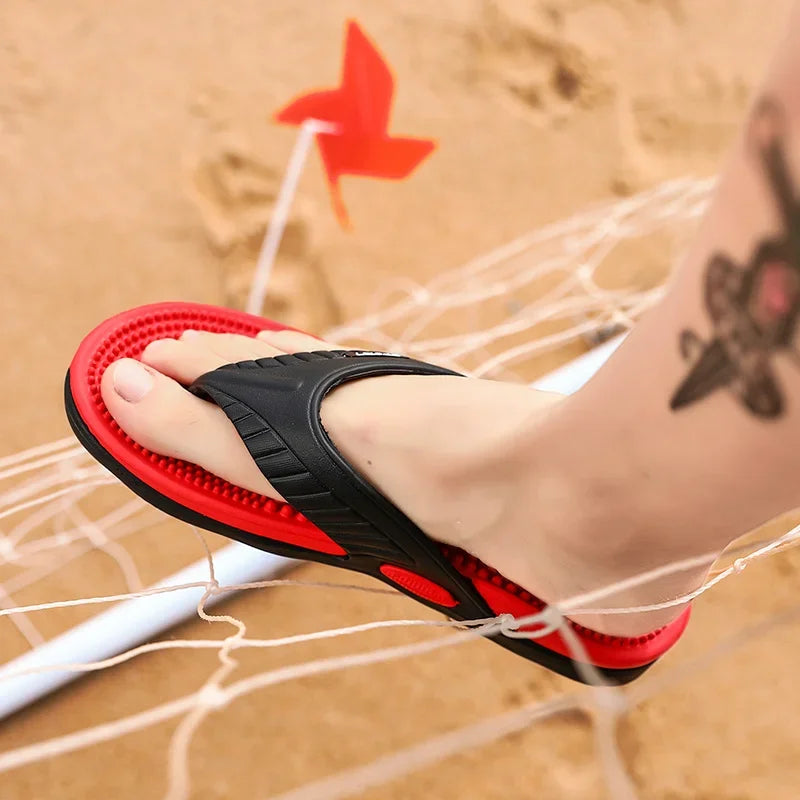 Summer Men's Flip-flops Massage Granule Men Slippers Comfortable Beach Sandals Men Casual Shoes House Flip Flops Bathroom Shoes