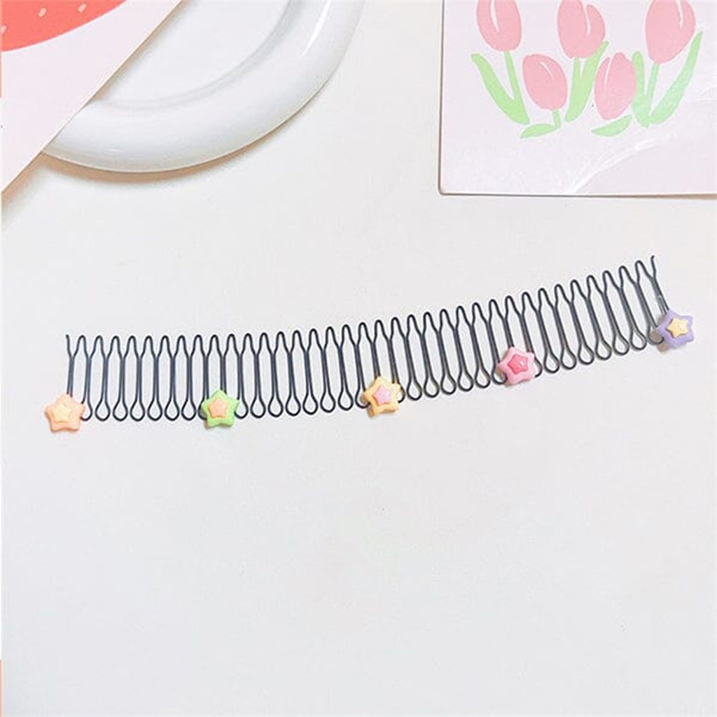 Women Invisible Broken Hair Hairpin Kids Tiara Tools Roll Curve Needle Bangs Fixed Insert Comb Cartoon Hair Styling Accessories