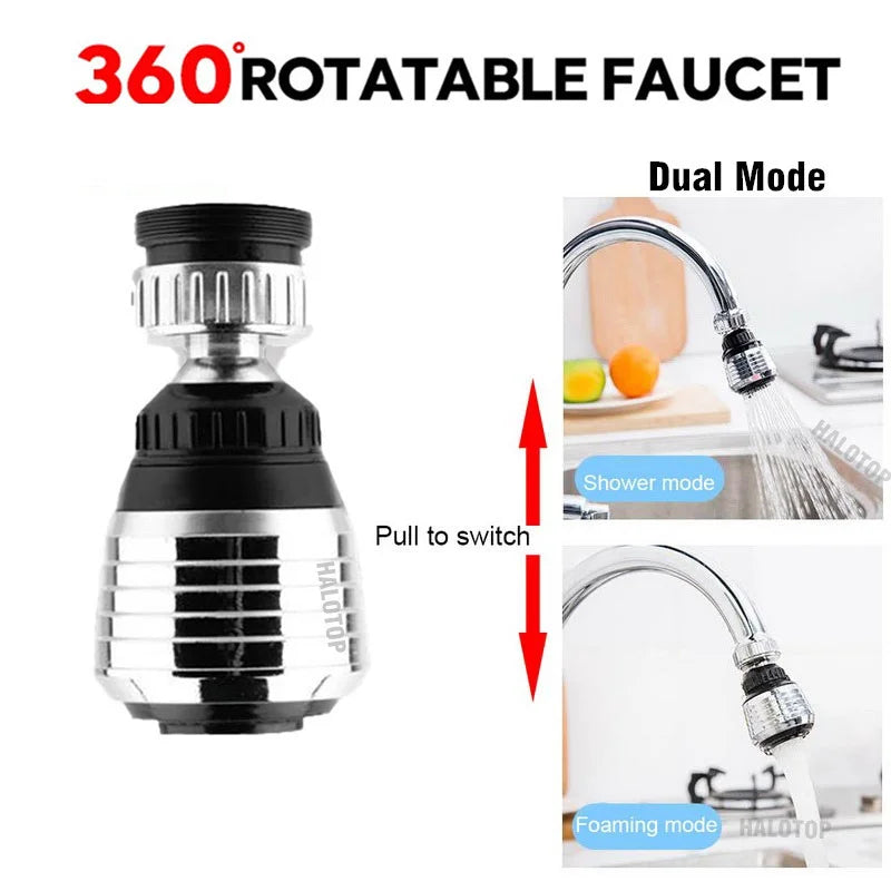 2 Mode Faucet Extender Nozzle Water Diffuser Tap Mixer Aerator Kitchen Attachment Adapter Frother Sprayer Saving Bubbler Filte