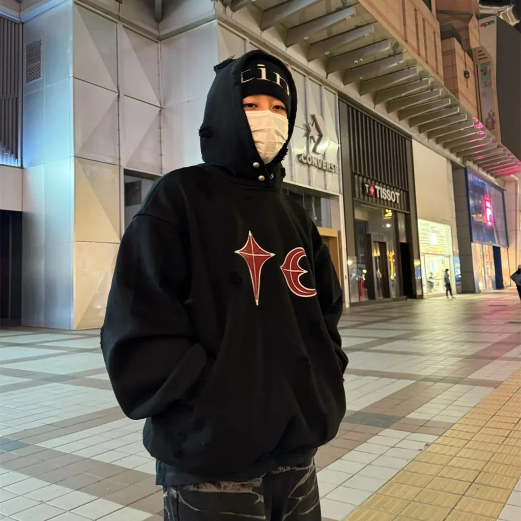 Yao888 THUG CLUB Fashion Luxury Brand High Quality Hooded Men Tops Streetwear Vintage Oversize HipHop Pullover Hoodies For Men