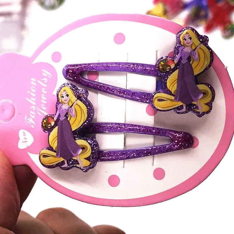 2Pcs Cartoon Princess Disney Mermaid Ariel Shine Hair Clips BB Clips Kids Hairpins Girls Hair Accessories Baby Headdress Gift