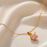 Load image into Gallery viewer, Luxury Pink Zircon Heart Necklace for Women Gothic Sword Go Through Heart Pendant Elegant Crystal Flower Love Choker Y2k Jewelry
