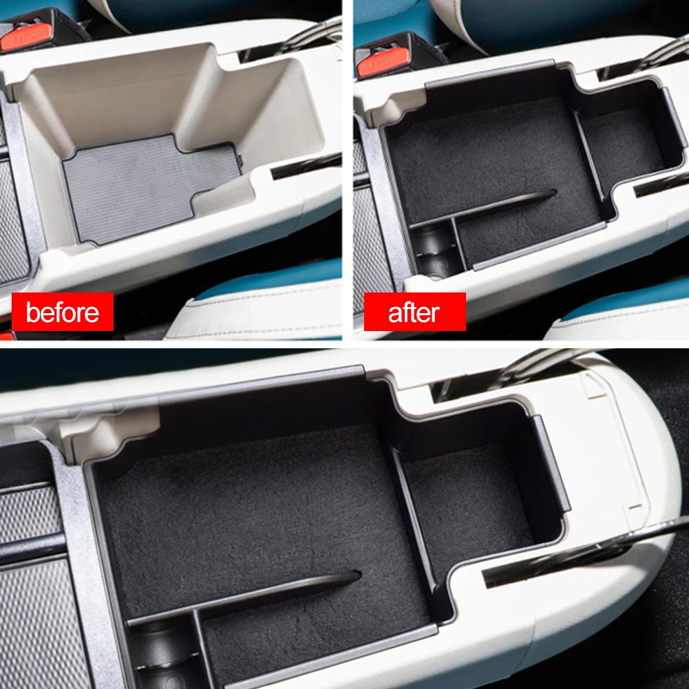 Car Center Armrest Storage Box For ORA Good Cat Haomao Funky Cat 2020 - 2022 Flocking Organizer Containers Interior Accessories