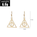 Load image into Gallery viewer, Geometric Triangle Pyramid Earrings for Women Simple Design Deathly Hallows Drop Earrings Vintage Jewelry
