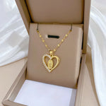 Load image into Gallery viewer, Stainless Steel Crystal Heart Virgin Mary Necklace for Women Amulet Gold Plated Necklace Religious Jewelry Our Lady of Aparecida
