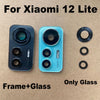 1PCS For Xiaomi 12 Lite 5G Back Camera Lens Glass Rear Cover With Frame Cover Holder Replacement