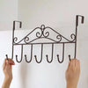 7 Hooks Iron Hook Over Door Metal Hanger Bracket Towel Hat Coat Hooks Hanging Storage Rack Overdoor Organizer Accessories