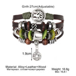 Load image into Gallery viewer, Handmade Weave Charm Tree of Life Wrap Leather Mens Bracelets for Women Star Bangles Femme Homme Male Jewellery Pulseras Mujer
