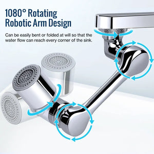 New 99% Universal 1080° Rotary Extender Faucet Aerator Robotic Arm Plastic Splash for Kitchen Washbasin Faucets Bubbler Nozzle
