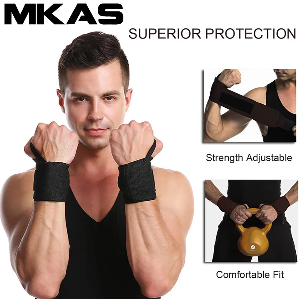 Fitness Wrist Wraps Weight Lifting Gym Wrist Straps Cross Training Padded Thumb Brace Strap Power Hand Support Bar Wristband