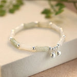 Load image into Gallery viewer, 925 Sterling Silver Bracelet Jade Green White Bell Bamboo Geometric Punk For Woman Girl Fashion Jewelry Gift Dropship Wholesale
