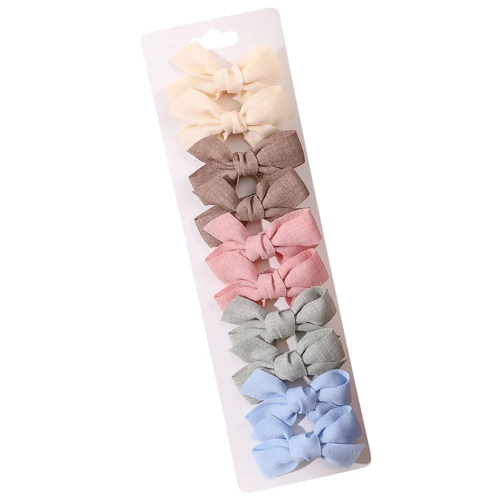 10pcs/set Girls Princess Solid Hairpins Hair Bows Nylon Safe Hair Clip Barrettes for Infants Toddlers Kids Baby Hair Accessories