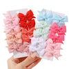 6pcs/10Pcs Kids Solid Color Ribbon Bows Hair Clips for Baby Girls Handmade Bowknot Hairpin Barrettes New Year Hair Accessories