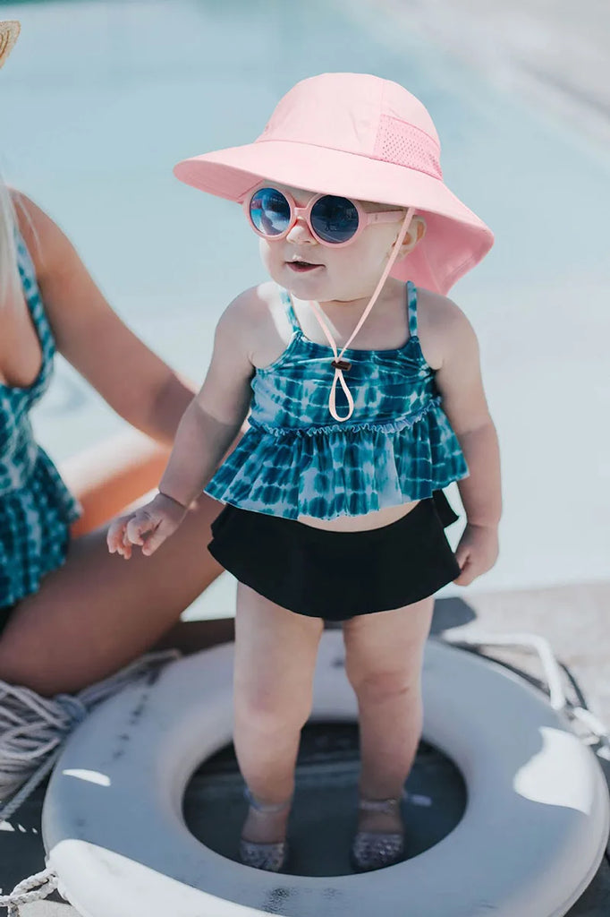 Summer Mesh Shawl Hat for Baby UV Protection Kids Bucket Hats with Windproof Rope Adjustable Light Breathable Beach Accessories