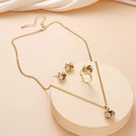 Load image into Gallery viewer, Gold-Color Ball Shape Jewelry Sets Copper Trendy Fashion Style Adjustable Chain Rings Necklace For Woman On Party Wedding
