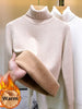 Turtleneck Winter Sweater Women Elegant Thicken Velvet Lined Warm Sueter Knitted Pullover Slim Tops Jersey Knitwear Jumper New