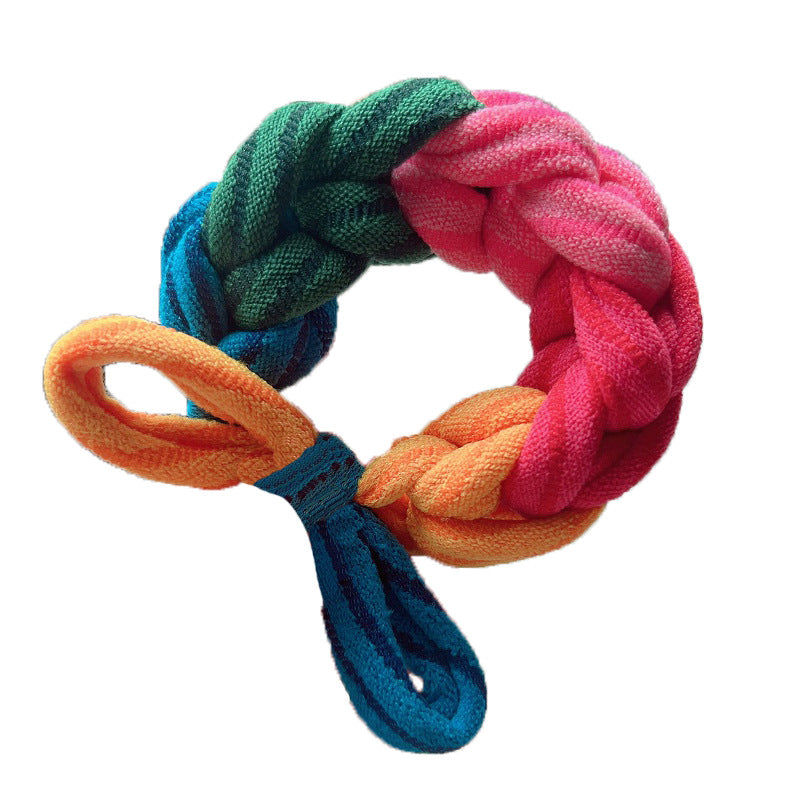 Korean Cute Dog Elastic Hair Bands Kawaii Cartoon Rainbow Hair Rope Ties Hairbands Headwear Girls Kids Hair Accessories