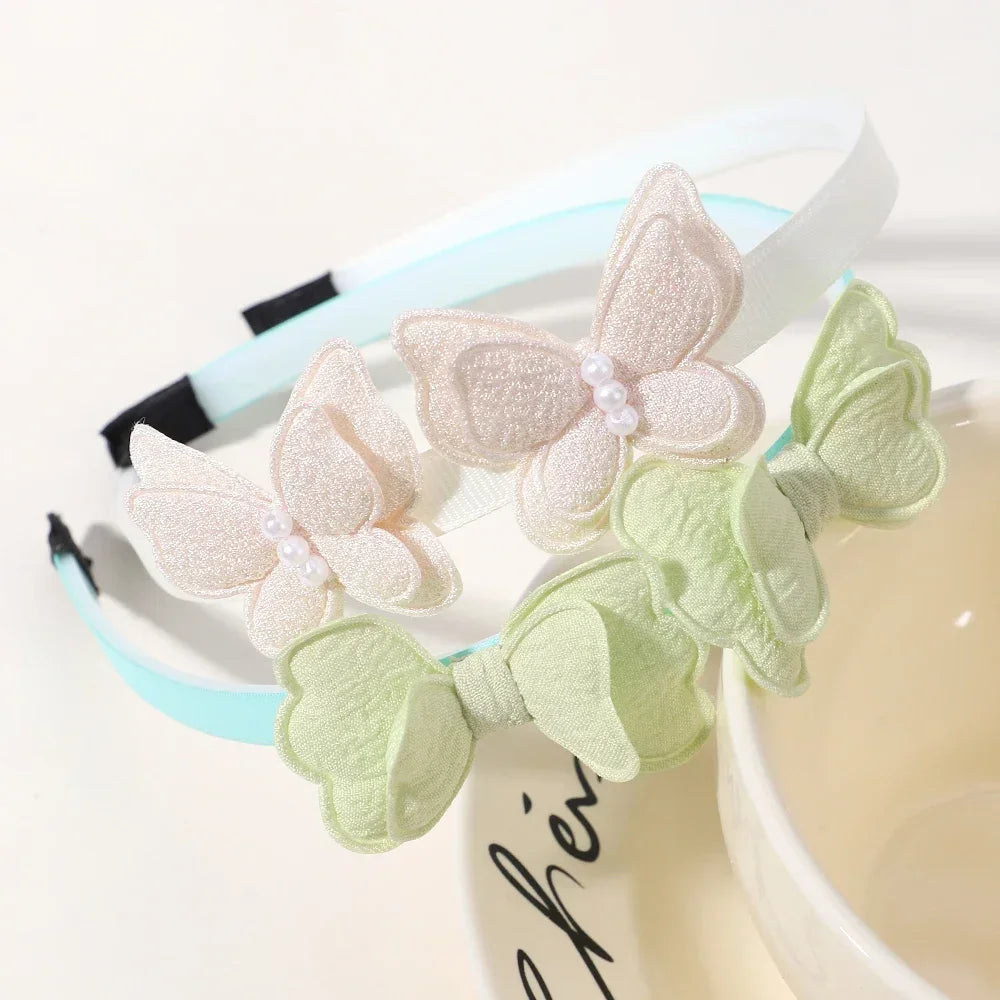 2Pcs/lot Butterfly Hair Bands Hair Hoop for Baby Girl Lovely Children's Headband Cute Bows Kids Headwear Hair Accessories Gift