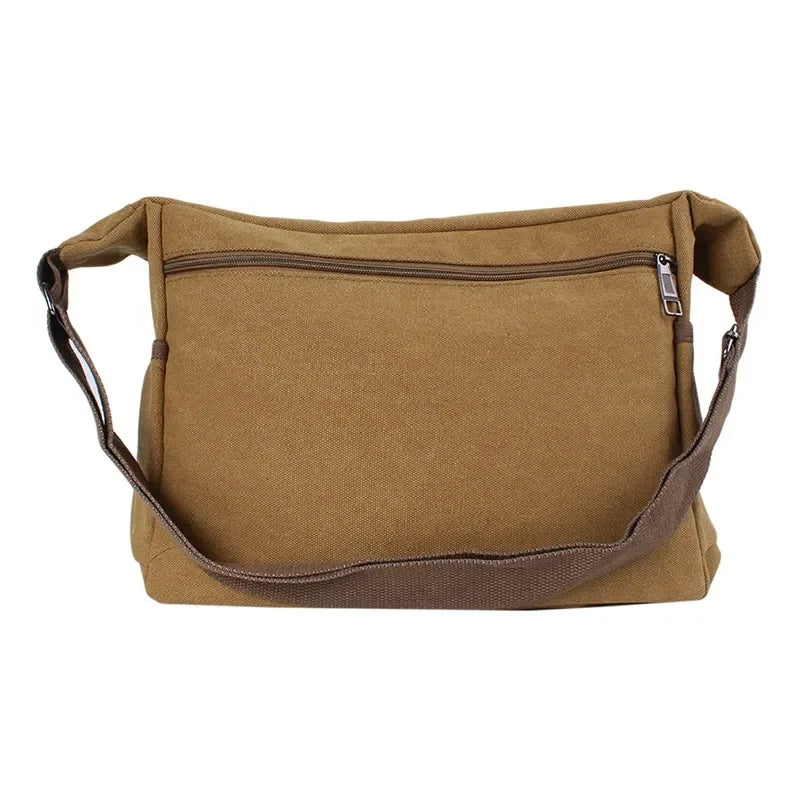 Casual Retro Business Bag High Capacity Canvas Outdoor Simple Version Shoulder Diagonal Package Men Crossbody