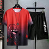 Trendy Men's Summer Shorts Set Gym Outfit Student Short Sleeve T-shirt  2 Piece Set Tracksuits Men Casual Men Clothing Joggers