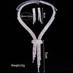 Load image into Gallery viewer, Exquisite Shiny Bow Crystal Necklace Set Jewelry Fashion Luxury Bridal Wedding Party Rhinestone Jewelry Necklace Accessories
