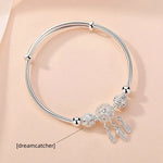 Load image into Gallery viewer, 1pcs Copper Alloy Silver Plated Bracelet Ladies Cold Wind Dreamcatcher Leaves Tassel Turn Beads Jewelry
