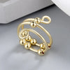 Stainless Steel Balls Beads Rings for Women Rotate Freely Anti Stress Anxiety Ring Antistress Spiral Bead Rotate Jewlery