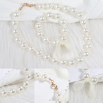 Load image into Gallery viewer, ZB91 Imitation Pearl Necklace for Toddler Vintage Pendant Necklace Sets Necklace and Bracelets Photoshoot Accessories
